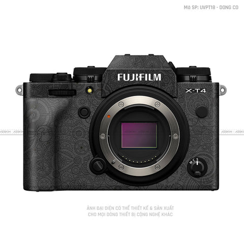Dán Skin Máy Ảnh Fujifilm Vân Nổi Pattern Động Cơ Đen | UVPT18