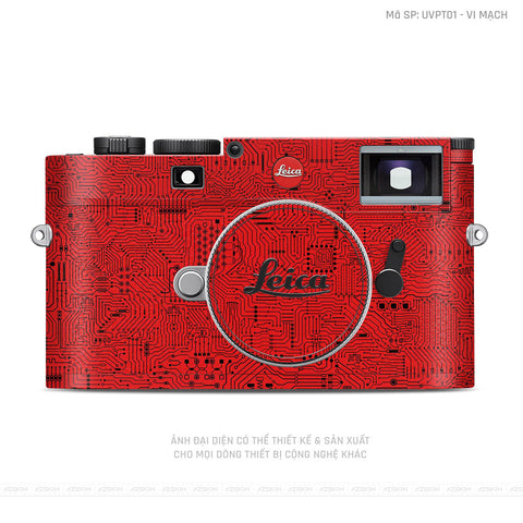 Dán Skin Máy Ảnh Leica Vân Nổi Vi Mạch Đỏ | UVPT01