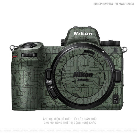 Dán Skin Máy Ảnh Nikon Vân Nổi Vi Mạch 2023 Xanh | UVPT14