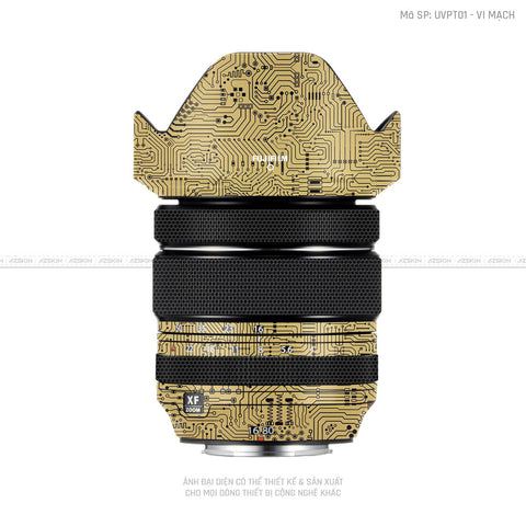 Dán Skin Ống Kính Fujifilm Vân Nổi Vi Mạch Vàng Đồng | UVPT01