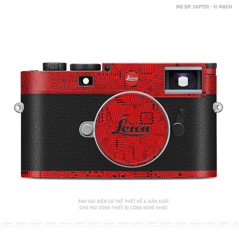 Dán Skin Máy Ảnh Leica Vân Nổi Vi Mạch Đỏ | UVPT01