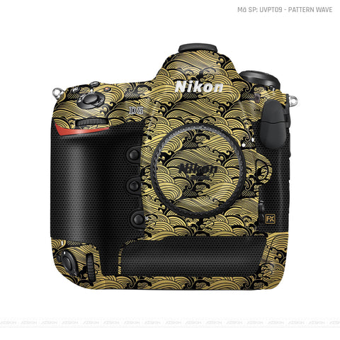 Dán Skin Máy Ảnh Nikon Vân Nổi Pattern Wave Vàng Đồng | UVPT09