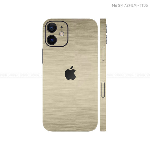 Dán Skin IPhone 12 Series Vân Xước Titan Vàng Sampanh | TT05
