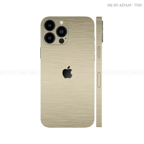 Dán Skin IPhone 12 Series Vân Xước Titan Vàng Sampanh | TT05