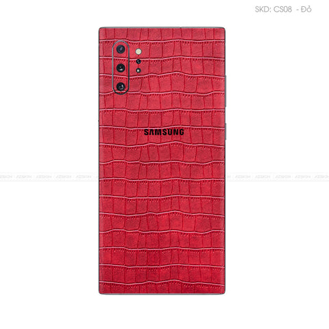 Miếng Dán Da Samsung Note 10 Series Vân Cá Sấu Đỏ | CS08
