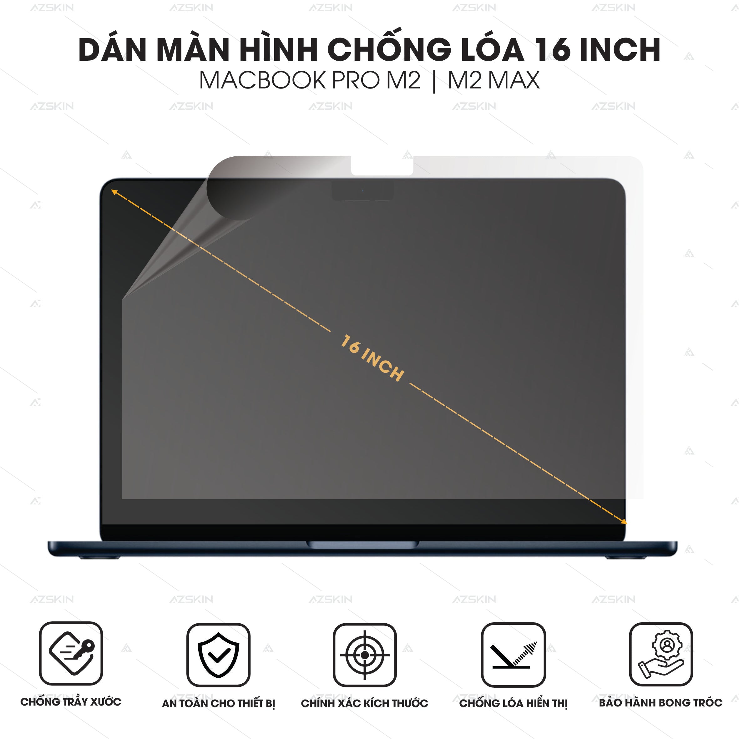 Miếng dán màn hình chống loá cho Macbook Pro M2 16 inch