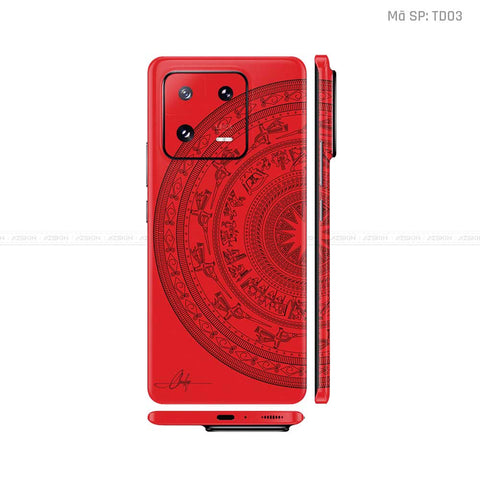 Dán Skin Xiaomi 13 Series Vân Nổi Trống Đồng Đỏ | TD03
