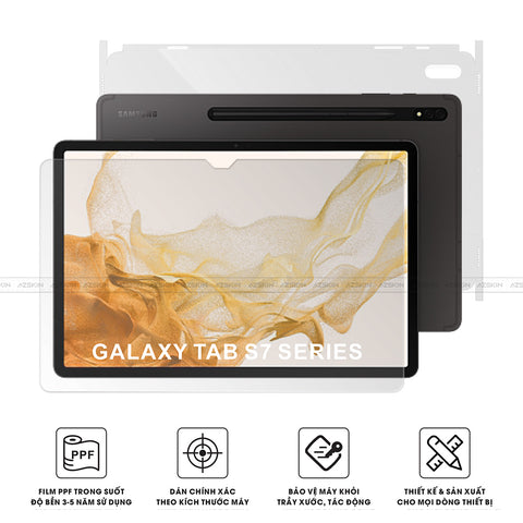 Miếng Dán Film PPF Galaxy Tab S7 Series | Full Lưng Viền