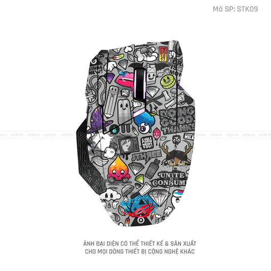 Skin Dán Chuột Asus Hình Sticker | STK09