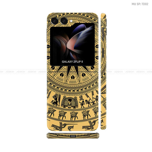 Dán Skin Galaxy Z Flip 7 Vân Nổi Trống Đồng | TD02
