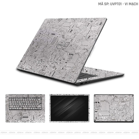 Dán Skin Laptop Dell Vân Nổi Vi Mạch Trắng | UVPT01