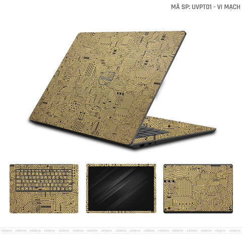 Dán Skin Laptop Dell Vân Nổi Vi Mạch Gold | UVPT01