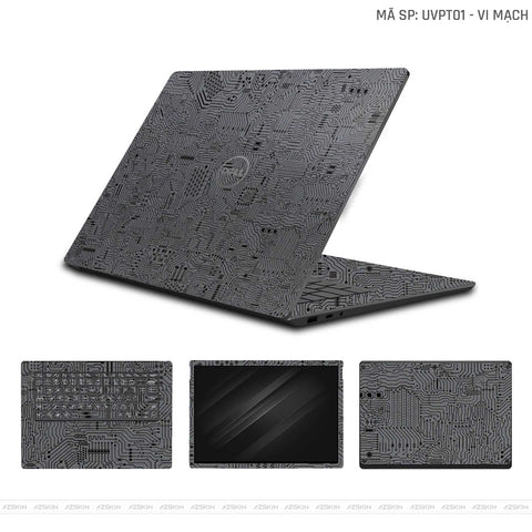 Dán Skin Laptop Dell Vân Nổi Vi Mạch Xám | UVPT01