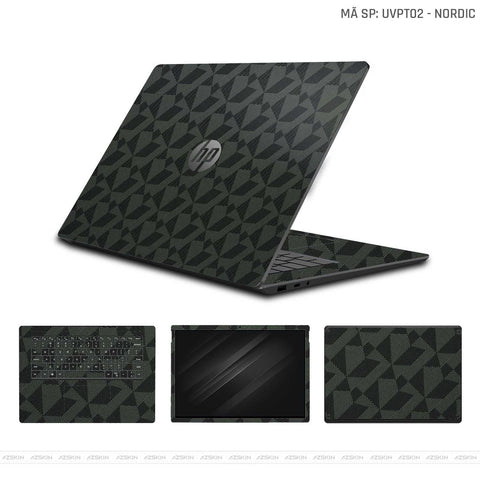 Dán Skin Laptop HP Vân Nổi Nordic Xanh | UVPT02