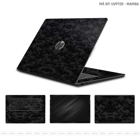 Dán Skin Laptop HP Vân Nổi Mamba Đen | UVPT05