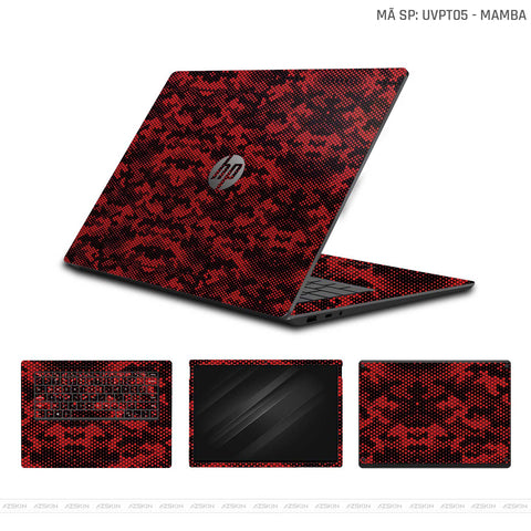 Dán Skin Laptop HP Vân Nổi Mamba Đỏ | UVPT05