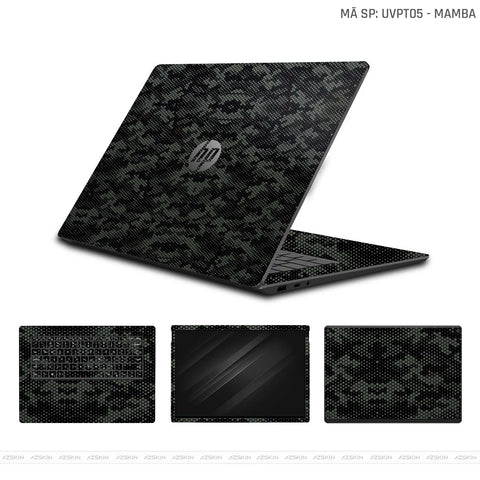 Dán Skin Laptop HP Vân Nổi Mamba Xanh | UVPT05