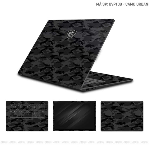 Dán Skin Laptop MSI Vân Nổi Camo Urban Đen  | UVPT08