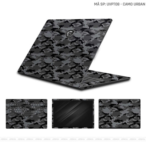 Dán Skin Laptop MSI Vân Nổi Camo Urban Xám  | UVPT08