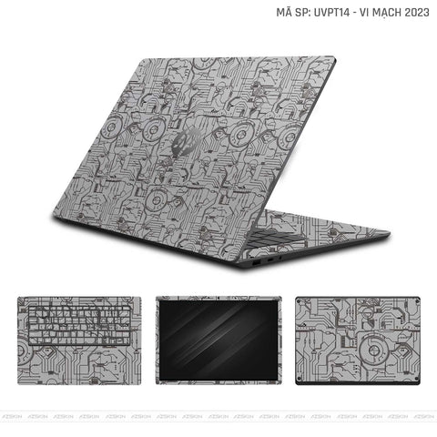 Dán Skin Laptop HP Vân Vi Mạch 2023 Bạc | UVPT14
