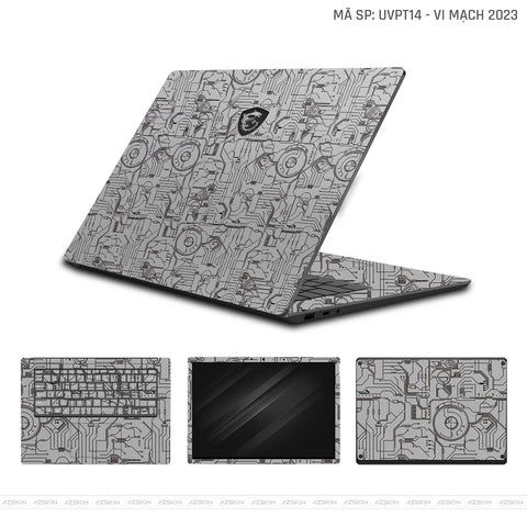 Dán Skin Laptop MSI Vân Nổi Vi Mạch 2023 Bạc | UVPT14