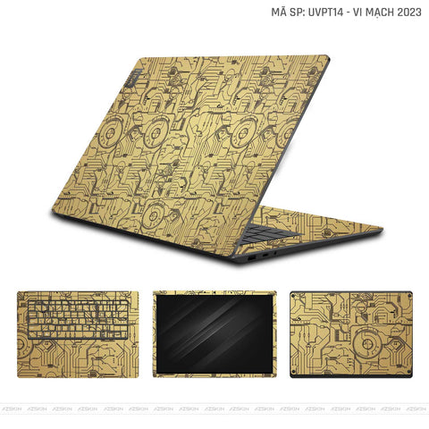 Dán Skin Laptop Lenovo Vân Vi Mạch 2023 Vàng | UVPT14