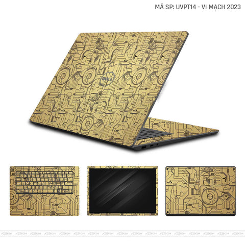 Dán Skin Laptop Dell Vân Nổi Vi Mạch 2023 Gold | UVPT14