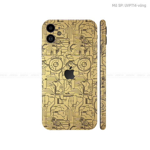Dán Skin IPhone 11 Series Vân Vi Mạch 2023 Vàng Đồng | UVPT14 Dán Skin IPhone 11 Series Vân Vi Mạch 2023 Vàng Đồng | UVPT14