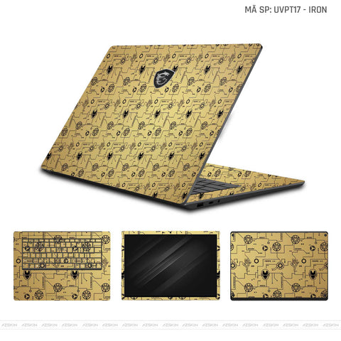 Dán Skin Laptop MSI Vân Nổi IRONMAN Gold | UVPT17
