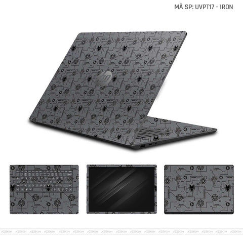 Dán Skin Laptop HP Vân IRonman Xám | UVPT17