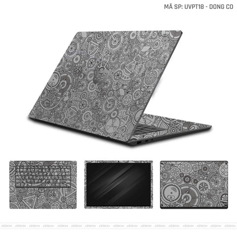 Dán Skin Laptop HP Vân Động Cơ Bạc | UVPT18