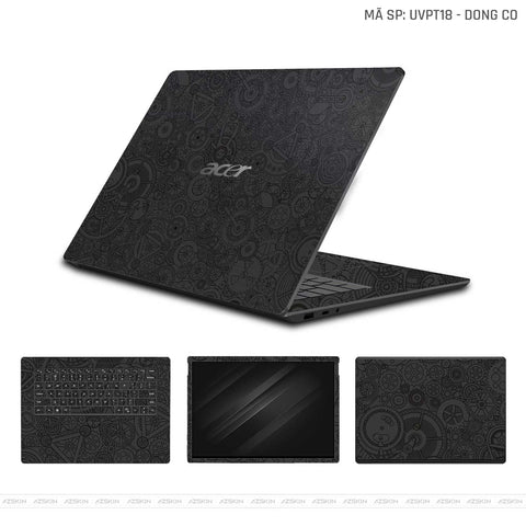 Dán Skin Laptop Acer Vân Động Cơ Đen | UVPT18