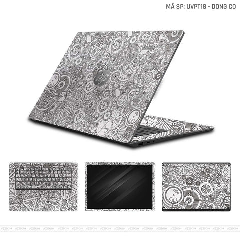 Dán Skin Laptop HP Vân Động Cơ Trắng | UVPT18
