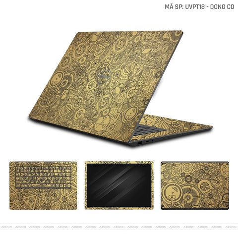 Dán Skin Laptop Dell Vân Nổi Động Cơ Gold | UVPT18