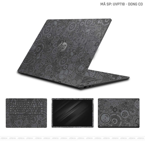 Dán Skin Laptop HP Vân Động Cơ Xám | UVPT18