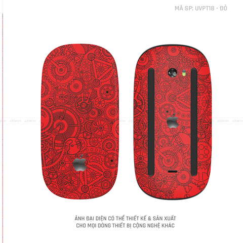 Skin Dán Chuột Apple Magic Mouse Vân Nổi Hình Động Cơ Màu Đỏ | UVPT18