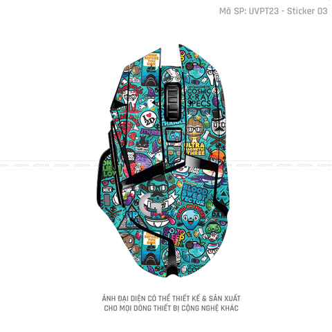 Skin Dán Chuột Logitech Vân Nổi Hình Sticker-03 | UVPT23 Skin Dán Chuột Logitech Vân Nổi Hình Sticker-03 | UVPT23