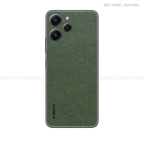 Miếng Dán Da Xiaomi Note 12 Series Vân Mil Xanh Rêu | VM05