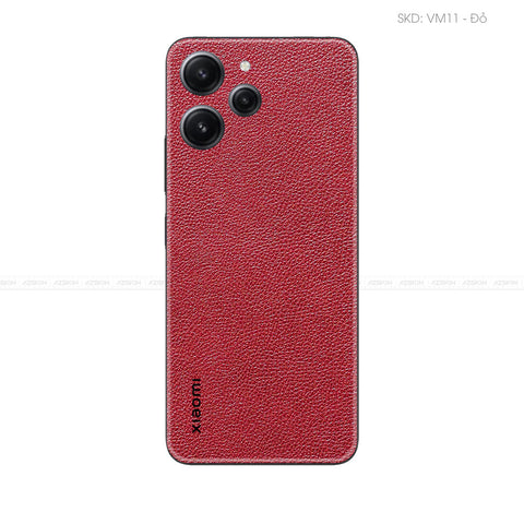 Miếng Dán Da Xiaomi Note 12 Series Vân Mil Đỏ | VM11