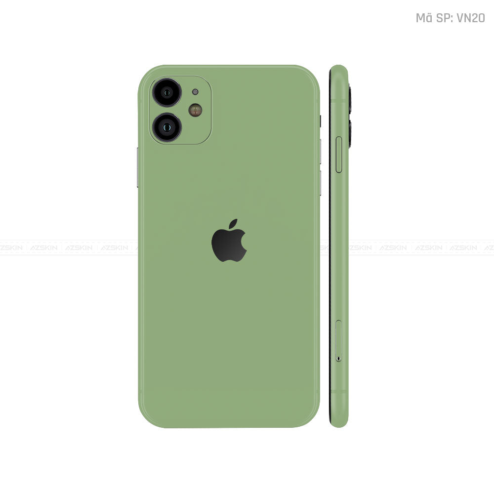 Dán Skin IPhone 11 Series Màu Xanh Lá Vinyl VN20 –