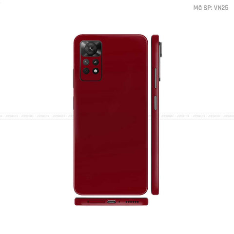 Dán Skin Xiaomi Redmi Note 11 Series Màu Dark Red Vinyl | VN25