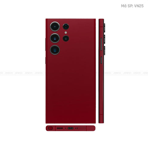Dán Skin Samsung Galaxy S24 Series Màu Dark Red Vinyl | VN25