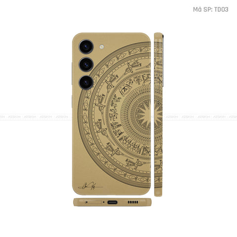 Dán Skin Samsung Galaxy S24 Series Vân Nổi Trống Đồng Vàng | TD03