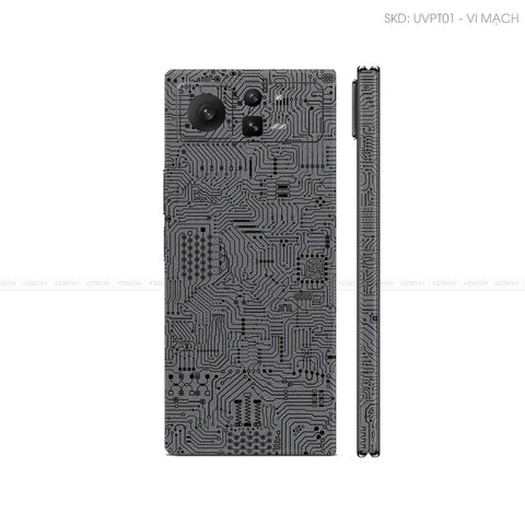 Dán Skin Điện Thoại Xiaomi Mix Fold Series Vân Nổi Vi Mạch Xám | UVPT01