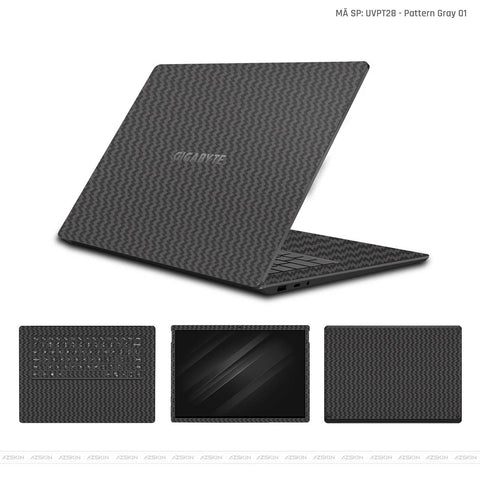 Dán Skin Laptop Gigabyte Vân Nổi Pattern Gray 01 | UVPT29