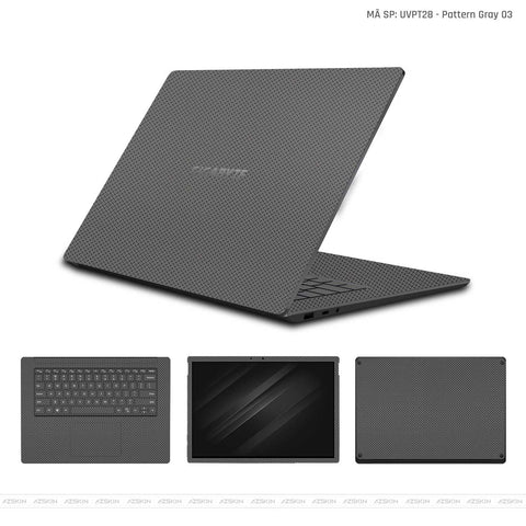 Dán Skin Laptop Gigabyte Vân Nổi Pattern Gray 03 | UVPT29