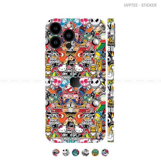 Dán Skin IPhone 14 Series Vân Nổi Sticker 01 | UVPT22