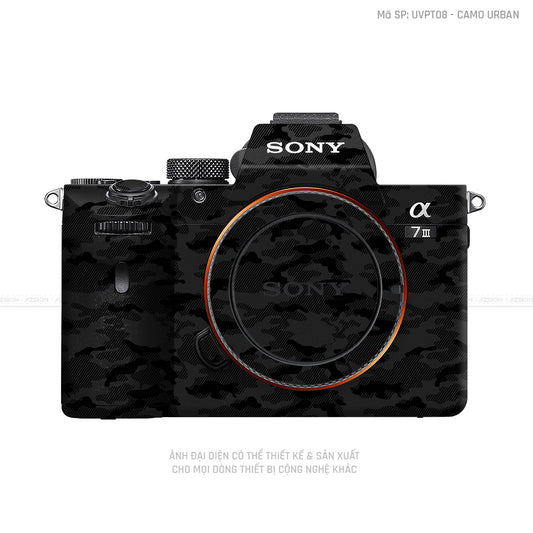 Dán Skin Máy Ảnh Sony Vân Camo Urban Đen | UVPT08