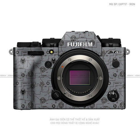 Dán Skin Máy Ảnh Fujifilm Vân Nổi Pattern Ironman Xám | UVPT17