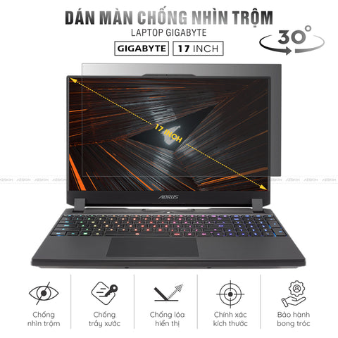 Miếng Dán Chống Nhìn Trộm Laptop Gigabyte 17 inch